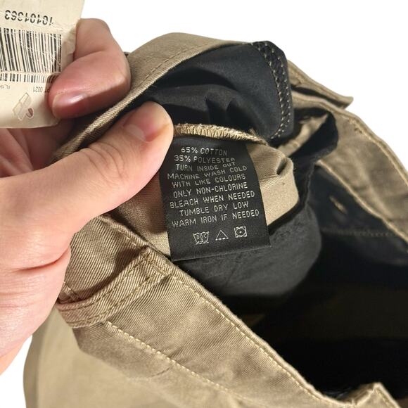 RUDE Hot Topic NWT Men's 26 Khaki Workwear Short Slim Straight Fit Long Inseam - Picture 8 of 11